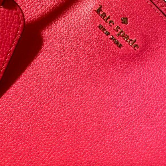 Kate Spade hot pink large tote bag with zipper and outer pocket - Picture 4 of 11